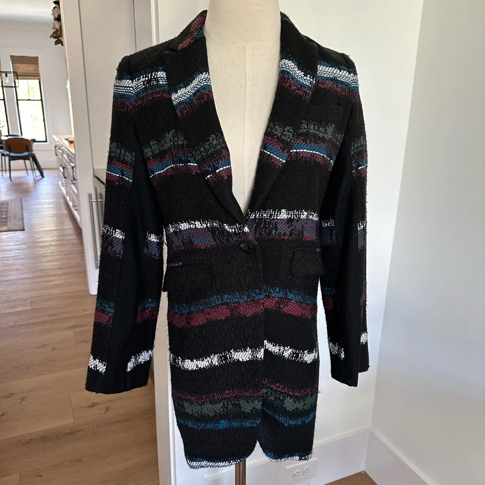 $650 - Rag & Bone Mohair Blend Striped Jacket Blazer - XS - Picture 4 of 9